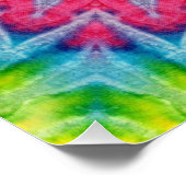 Regenboog Tie-Dye Mandala met Levendige Symmetrie Perfect Poster (Hoek)