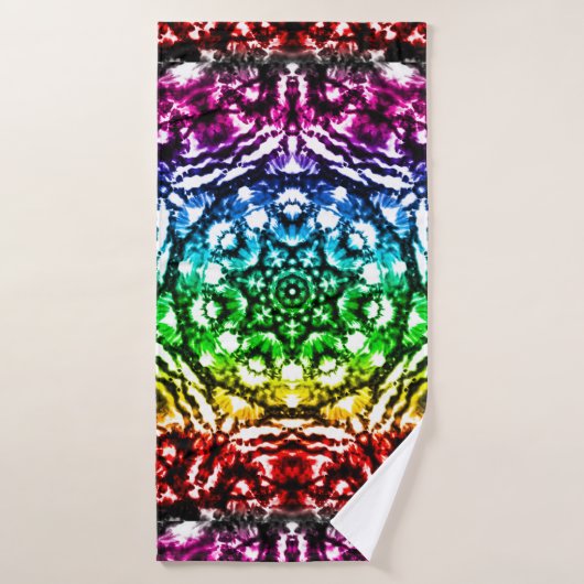 Regenboog Tie Dye Mandala Ster Bad Handdoek (Badhanddoek)