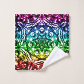 Regenboog Tie Dye Mandala Ster Bad Handdoek (Wasdoekje)