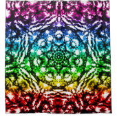 Regenboog Tie Dye Mandala Ster Douchegordijn (Voorkant)