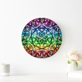 Regenboog Tie Dye Mandala Ster Grote Klok (Huis)