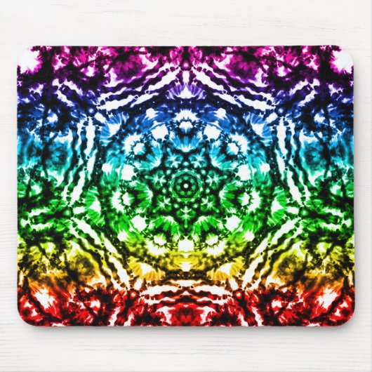Regenboog Tie Dye Mandala Ster Muismat (Voorkant)