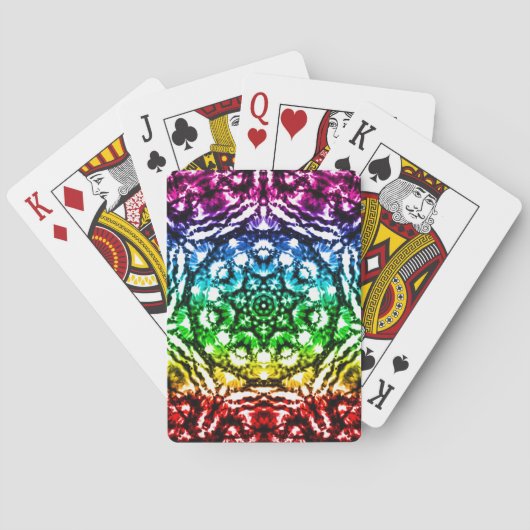Regenboog Tie Dye Mandala Ster Pokerkaarten (Achterkant)