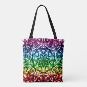 Regenboog Tie Dye Mandala Ster Tote Bag (Achterkant)