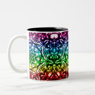 Regenboog Tie Dye Mandala Ster Tweekleurige Koffiemok