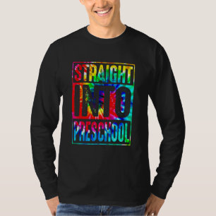 Regenboog Tie Dye Rechtdoor Naar Preschool Terug N T-shirt
