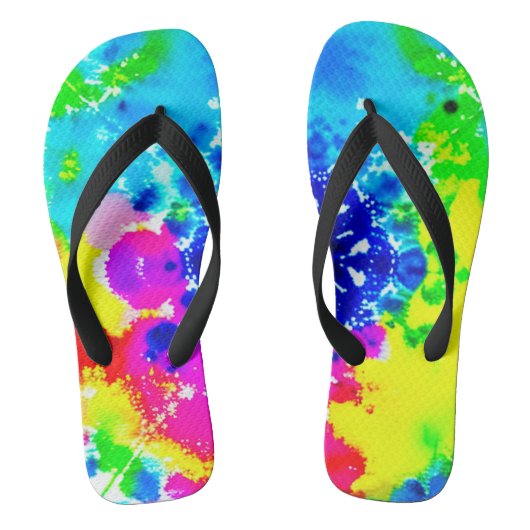 Regenboog Tie Dye Slippers Teenslippers (Voetbed)