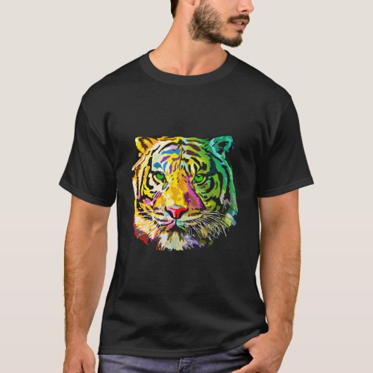 Regenboog Tijger Dier T-shirt (Voorkant)