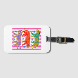regenboog tijger dromen bagagelabel