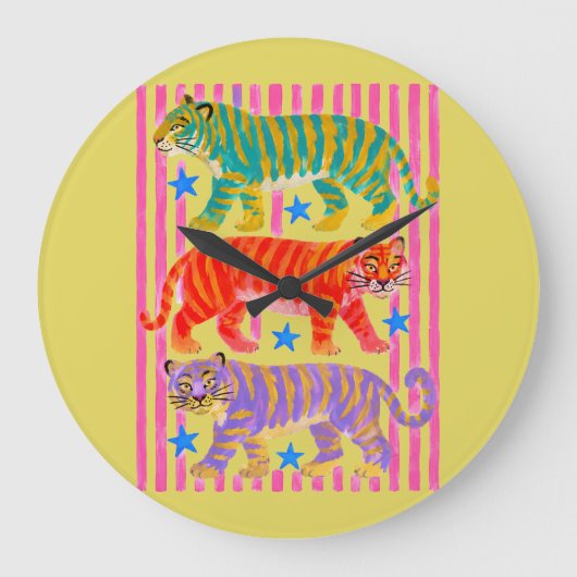 regenboog tijger dromen grote klok (Voorkant)