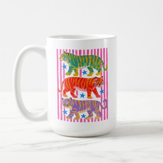 regenboog tijger dromen koffiemok (Links)