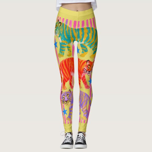 regenboog tijger dromen leggings (Voorkant)