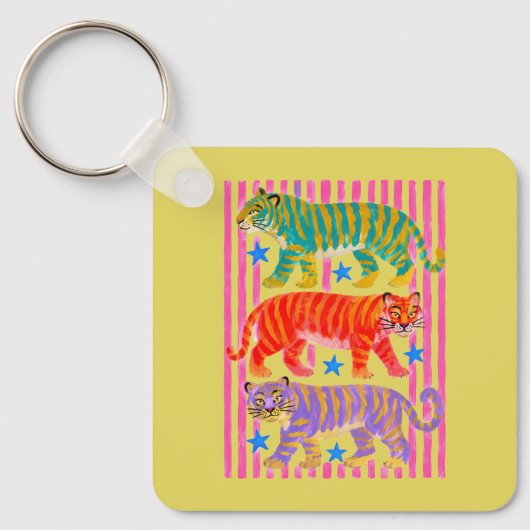 regenboog tijger dromen sleutelhanger (Voorkant)