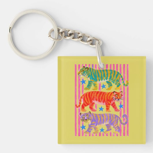 regenboog tijger dromen sleutelhanger (voorkant)