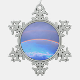 Regenboog Tin Sneeuwvlok Ornament