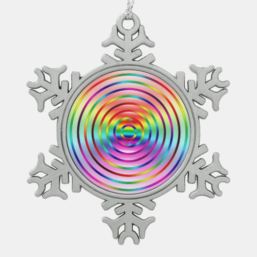 Regenboog Tin Sneeuwvlok Ornament (Voorkant)