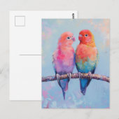 Regenboog Tortelduifjes Briefkaart (Voorkant / Achterkant)