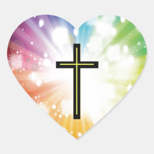 Regenboog tot in het oneindige. hart sticker