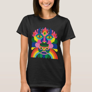 Regenboog Totem Masker Kunst T-shirt