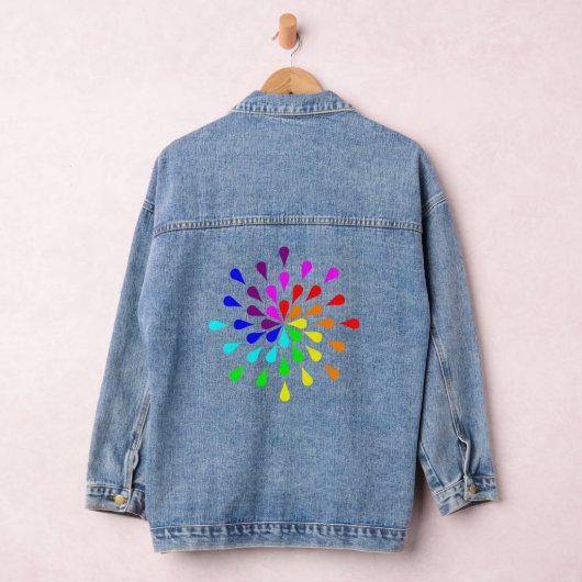 Regenboog traandruppels denim jacket (Hangar)