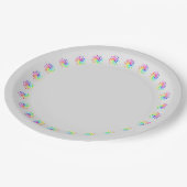 Regenboog traandruppels papieren bordje (Gekanteld)