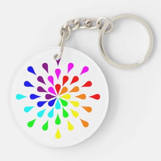 Regenboog traandruppels sleutelhanger (Achterkant)