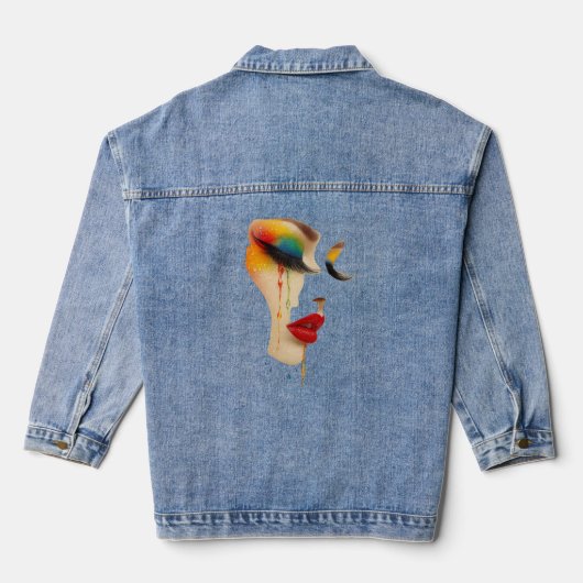 Regenboog Tranen Kunst Denim Jacket (Achterkant)