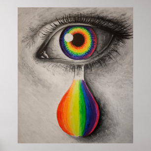 Regenboog tranen poster