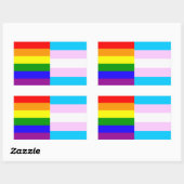Regenboog/trans pride vlaggen sticker (Vel)