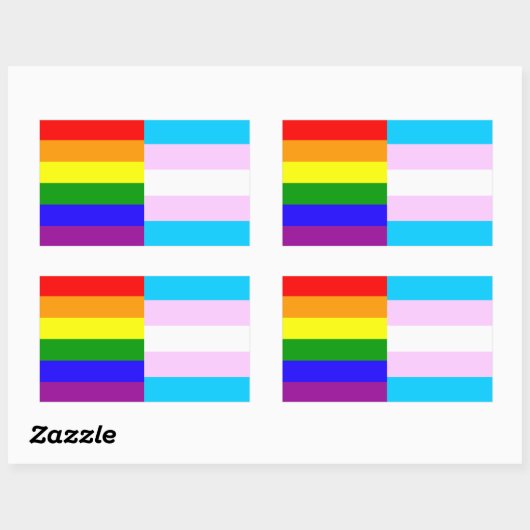 Regenboog/trans pride vlaggen sticker (Vel)