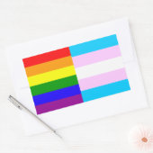 Regenboog/trans pride vlaggen sticker (Envelop)