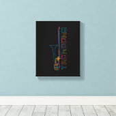Regenboog trombone canvas afdruk (Insitu (Houten vloer))