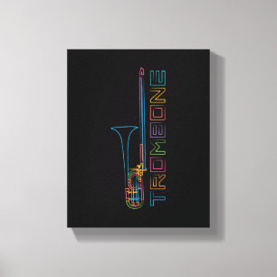 Regenboog trombone canvas afdruk