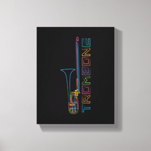 Regenboog trombone canvas afdruk (Voorkant)