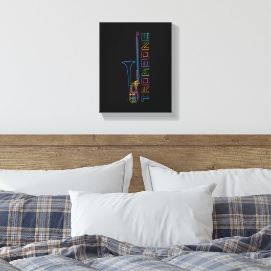 Regenboog trombone canvas afdruk (Insitu (Slaapkamer))
