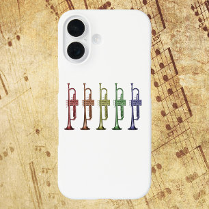 Regenboog Trompet Line-up Kleurrijke Muzikant Band iPhone 16 Hoesje