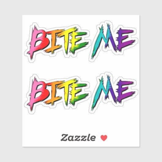 Regenboog trots bijt me sticker (Vel)