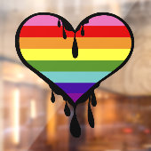 Regenboog trots druipend hart raamsticker (Vel 2)
