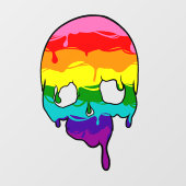 Regenboog trots druipende schedel raamsticker (Vel)