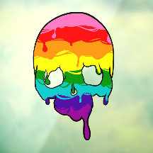 Regenboog trots druipende schedel