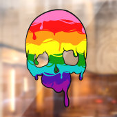 Regenboog trots druipende schedel raamsticker (Vel 2)