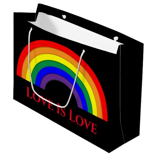 Regenboog trots  groot cadeauzakje (Voorkant Gekanteld)
