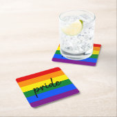 Regenboog trots kartonnen onderzetters (Insitu)
