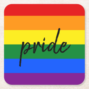 Regenboog trots kartonnen onderzetters