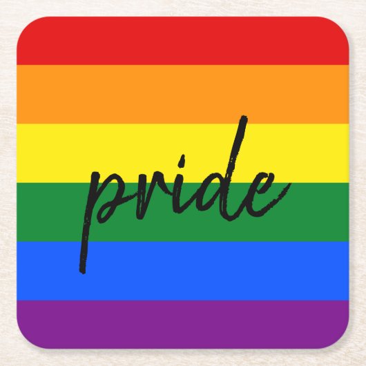 Regenboog trots kartonnen onderzetters (Voorkant)