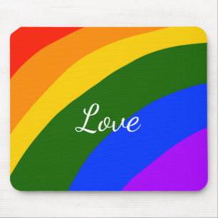 Regenboog trots maand liefde voeg naam tekst kunst muismat