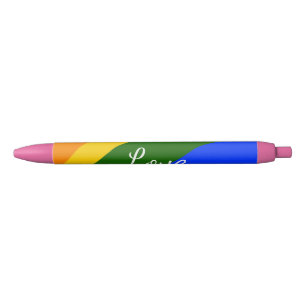 Regenboog trots maand liefde voeg naam tekst kunst zwarte inkt pen
