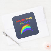 REGENBOOG TROTS OM EEN BONDGENOOT TE ZIJN VIERKANTE STICKER (Envelop)
