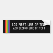 Regenboog trots Persoonlijke 2-lijn tekst sjabloon Bumpersticker (Voorkant)