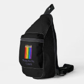 Regenboog trots potloden sling bag (Rechterhoek)